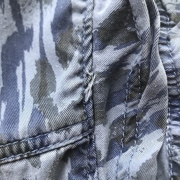 Anthropologie Blue Camo Pleated Dress Womens Size XSmall - Picture 12 of 16